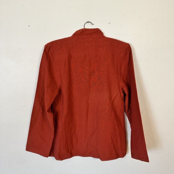 Tibetan Trader Womens Rust Orange 100% Cotton Lightweight Jacket Size Small - Picture 10 of 11